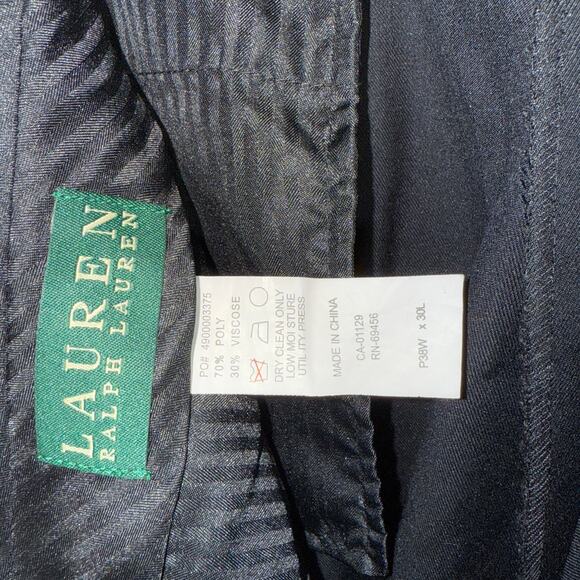 Ralph Lauren Men's Classic-Fit Solid Pleated Dress Pants Black Solid 38X30 $95 - Picture 8 of 8